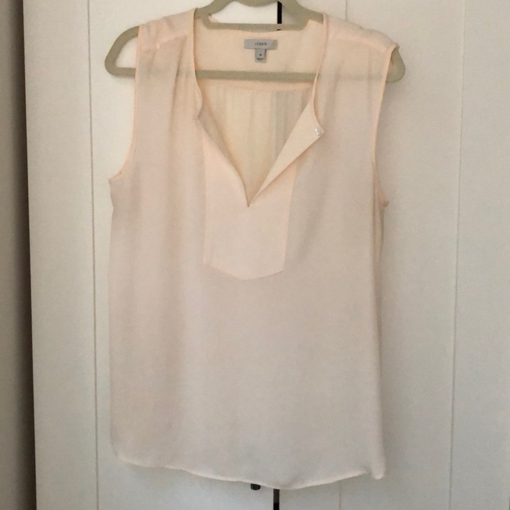 J. Crew Sleeveless Cream Colored Blouse